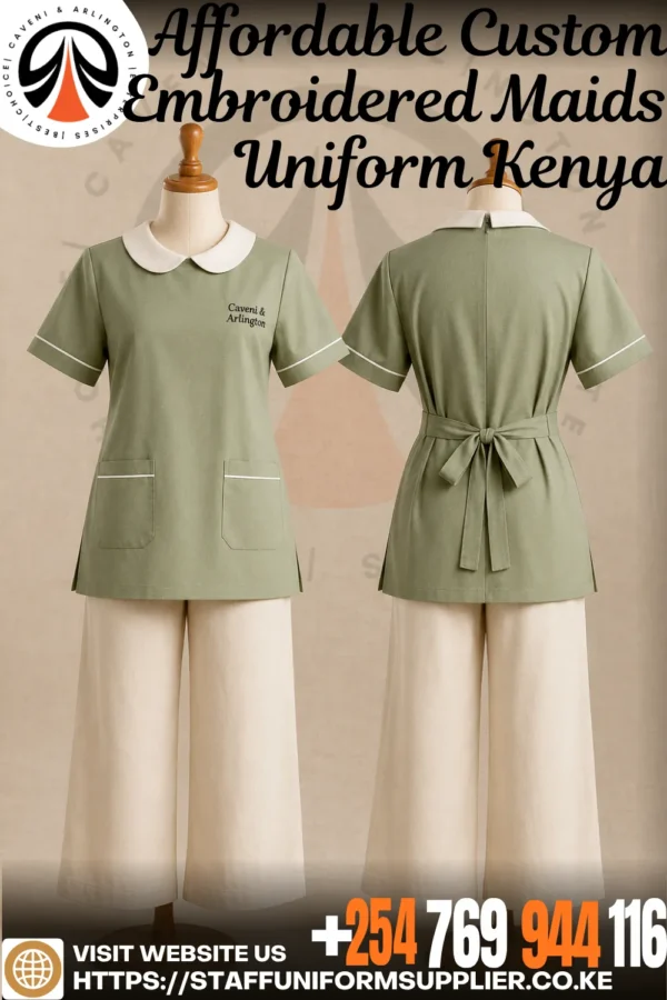 Affordable Custom Embroidered Maids Uniform Kenya Affordable Custom Embroidered Maids Uniform