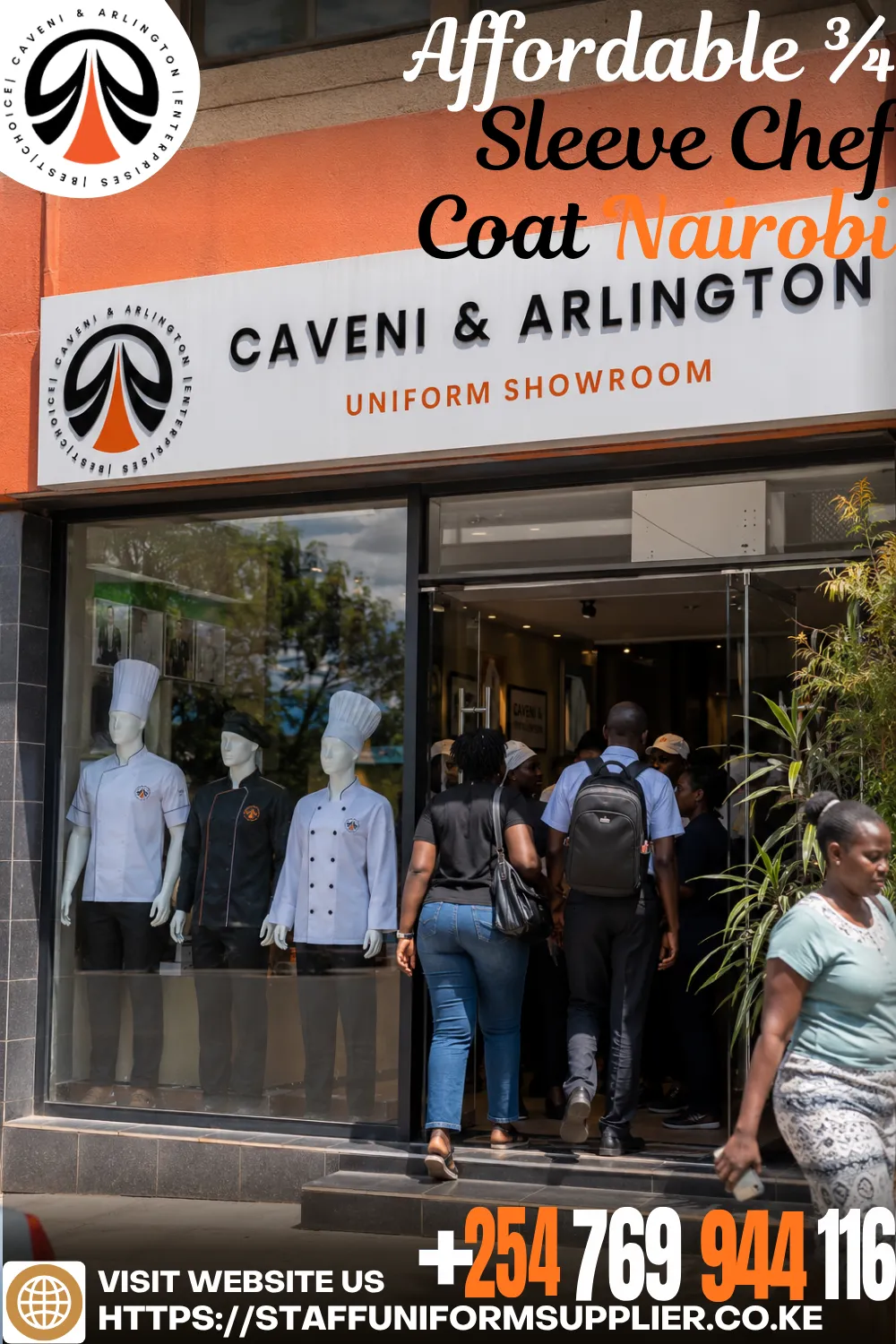Affordable ¾ Sleeve Chef Coat Nairobi