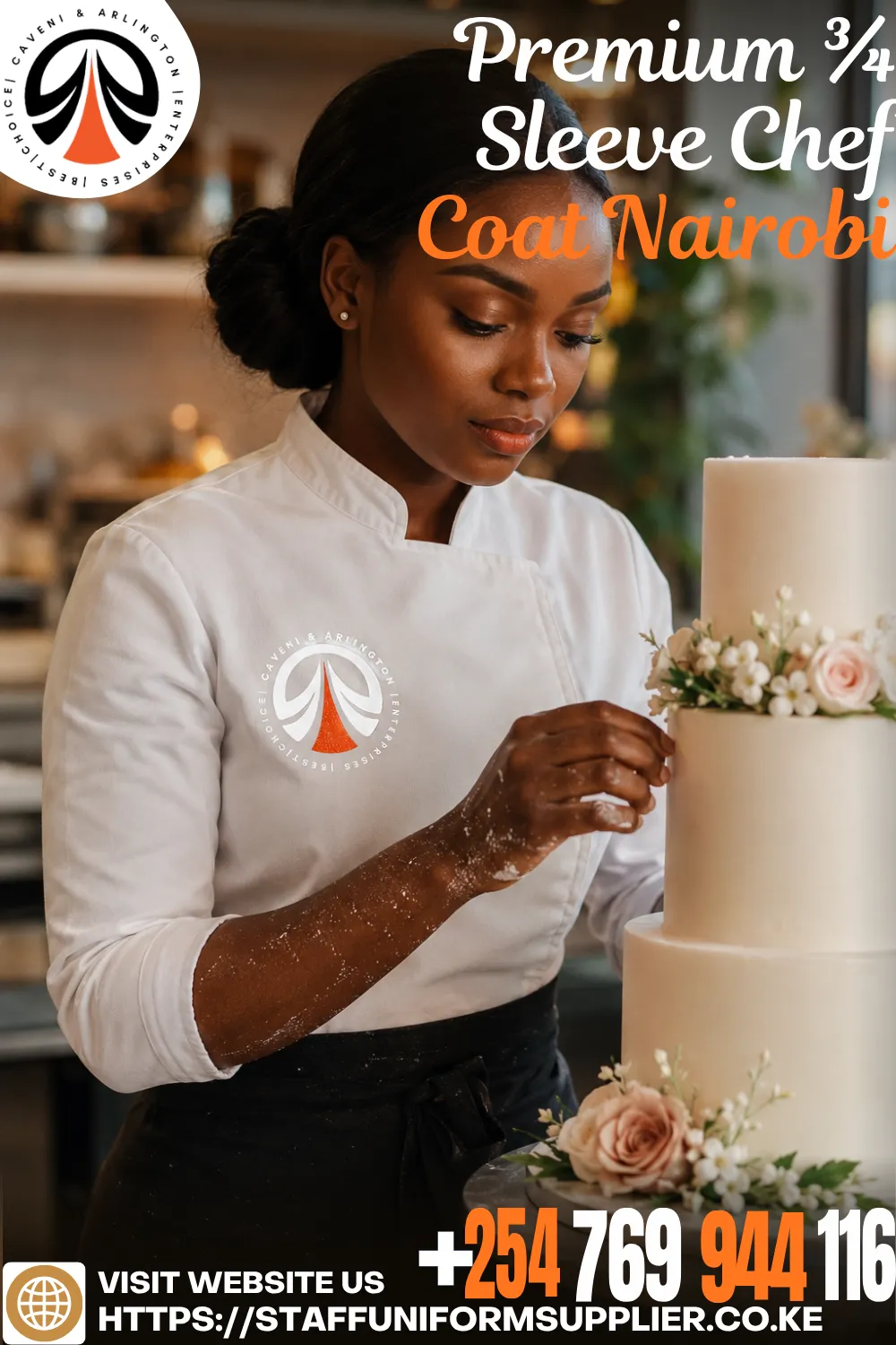 Premium ¾ Sleeve Chef Coat Nairobi