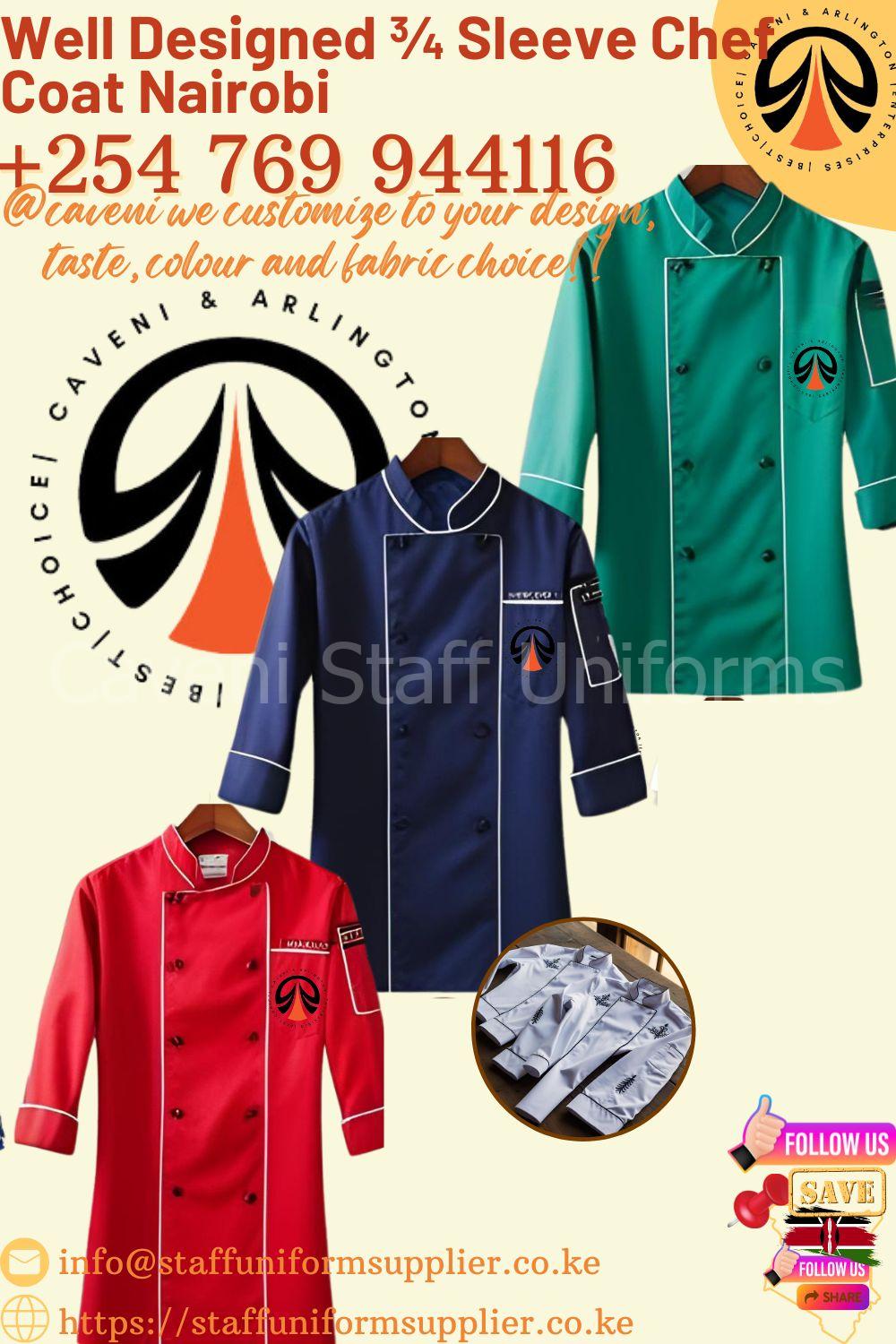Well Designed ¾ Sleeve Chef Coat Nairobi