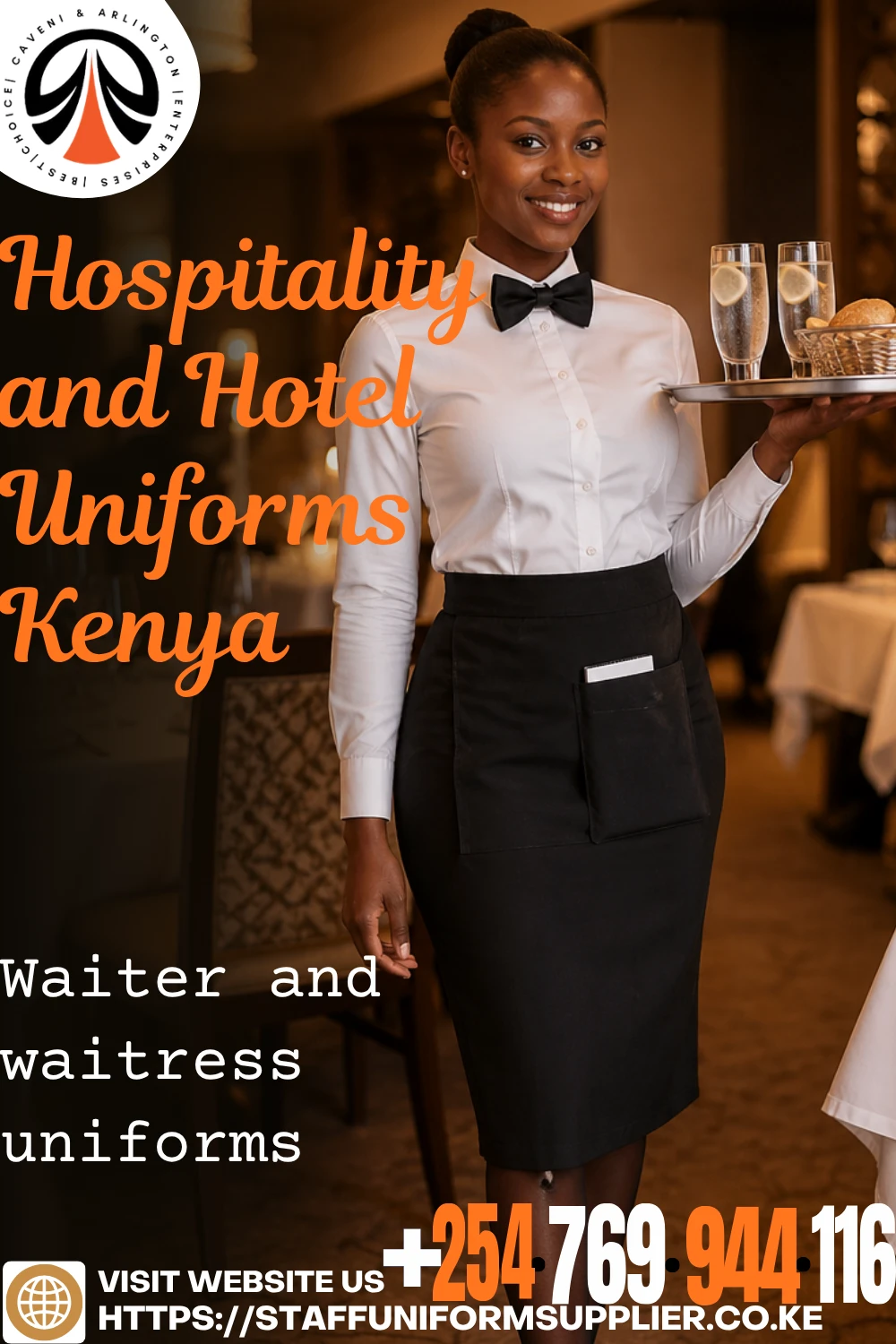 Hospitality and Hotel Uniforms Kenya - Waiter and waitress uniforms