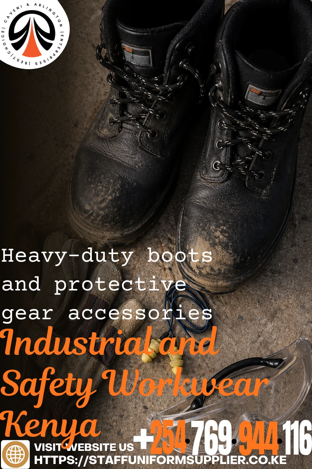 Industrial and Safety Workwear Kenya - Heavy-duty boots and protective gear accessories