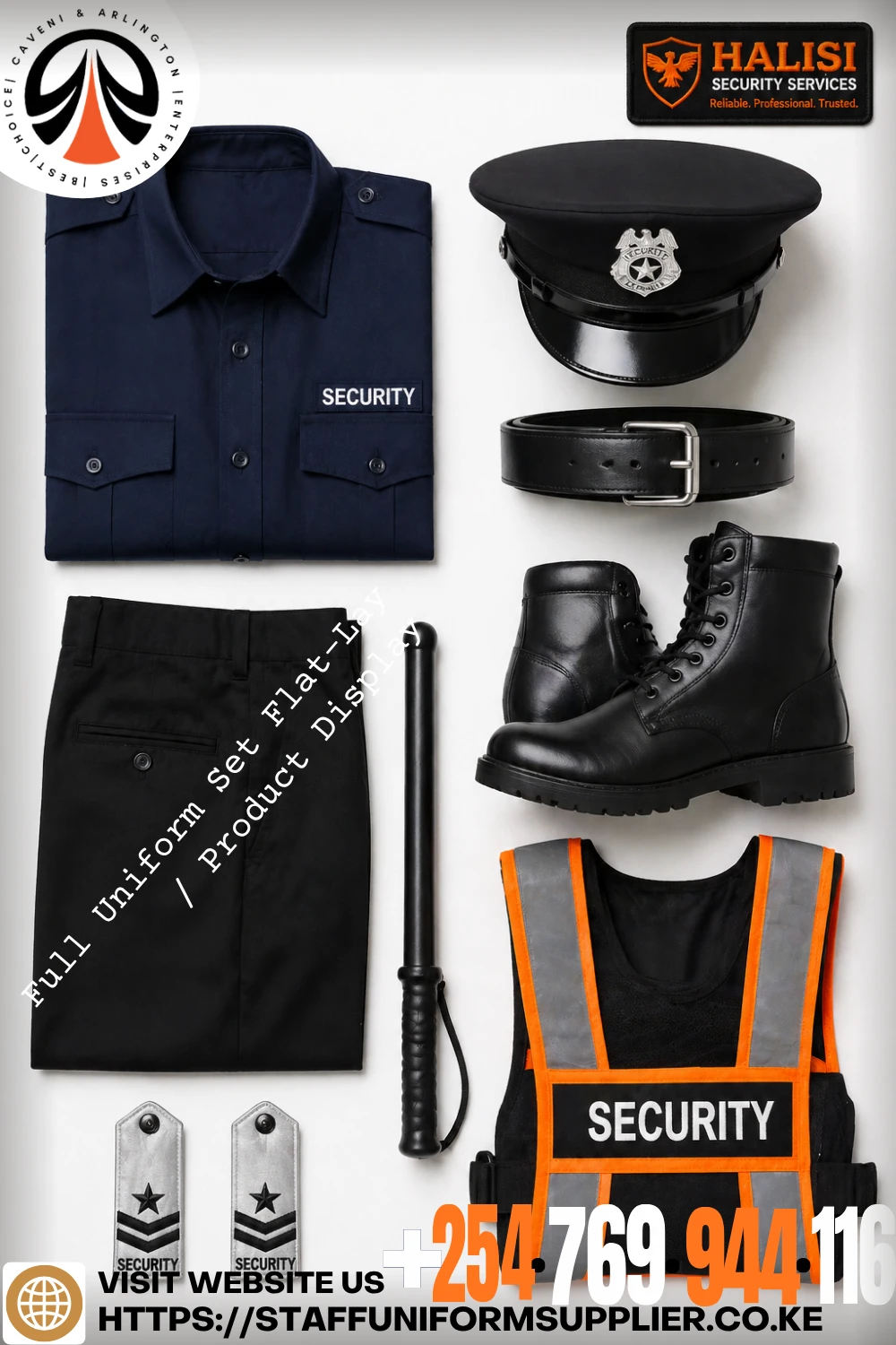 Security and Guard Uniforms - Full Uniform Set Flat-Lay - Product Display