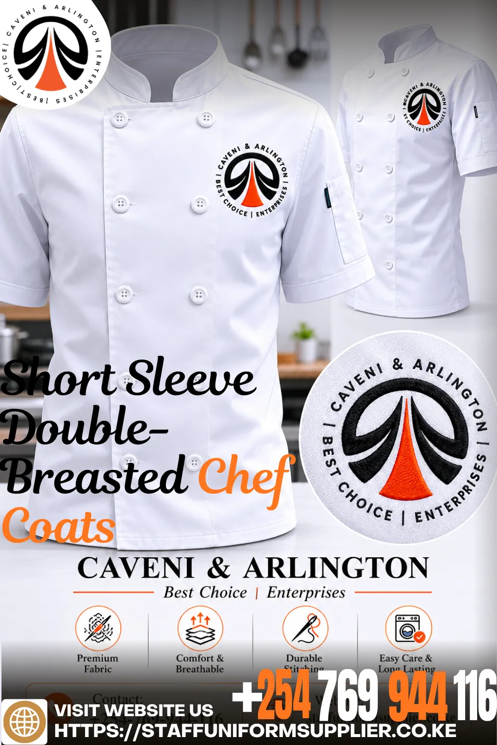 Best price for Short Sleeve Double-Breasted Chef Coats