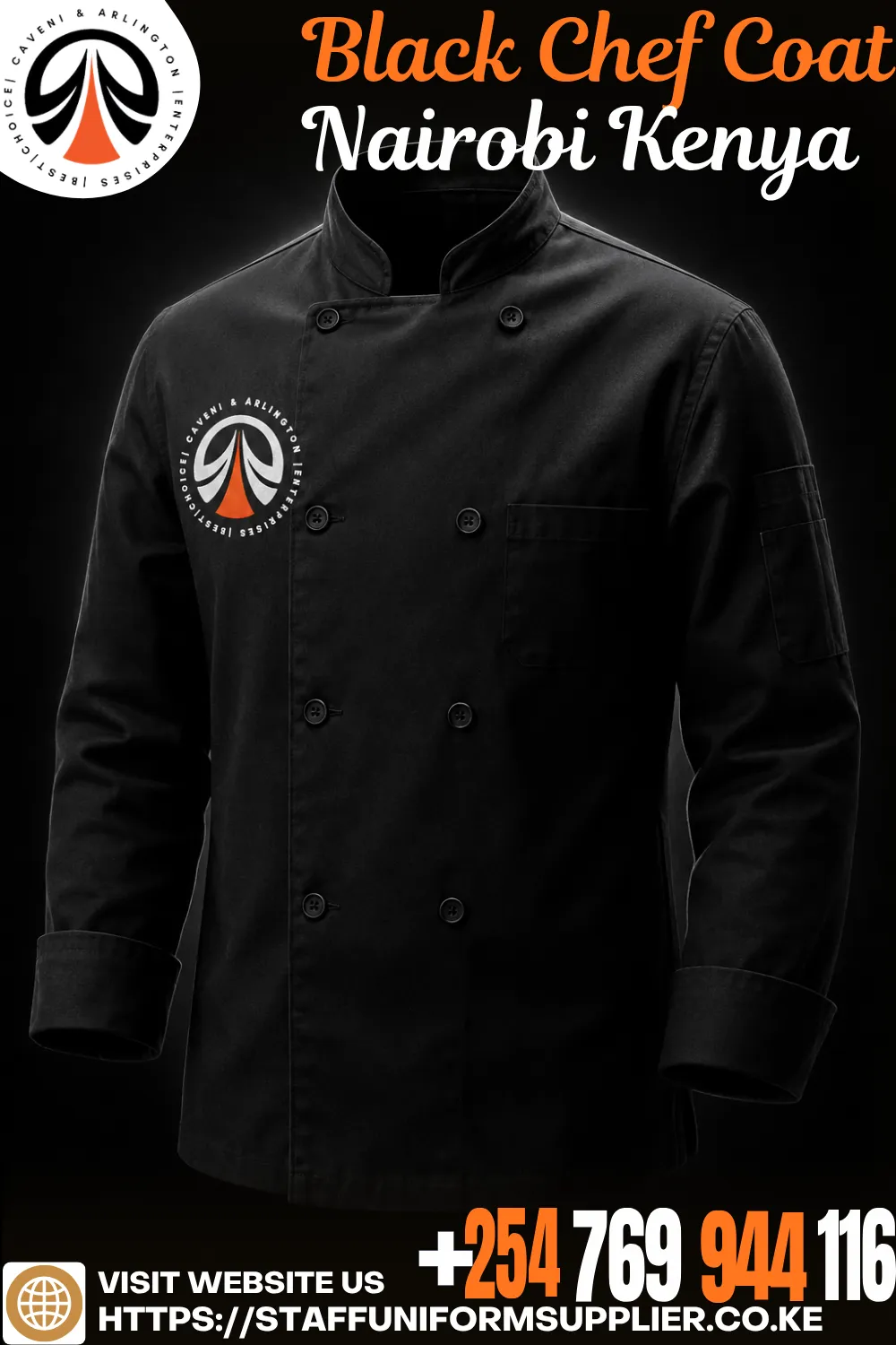 Black Chef Coat Nairobi Kenya