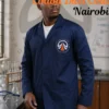 Knee-length, long sleeve Navy Blue Cotton Dust Coat Nairobi Knee-length, long sleeve Navy Blue Cotton Dust Coat Nairobi
