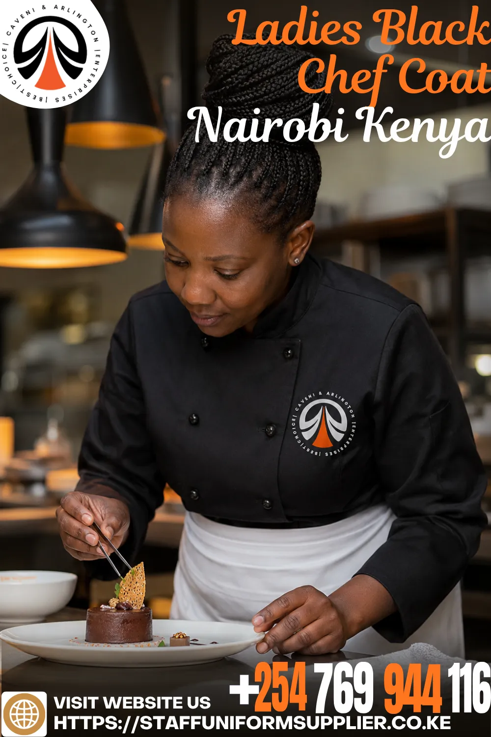 Ladies Black Chef Coat Nairobi Kenya