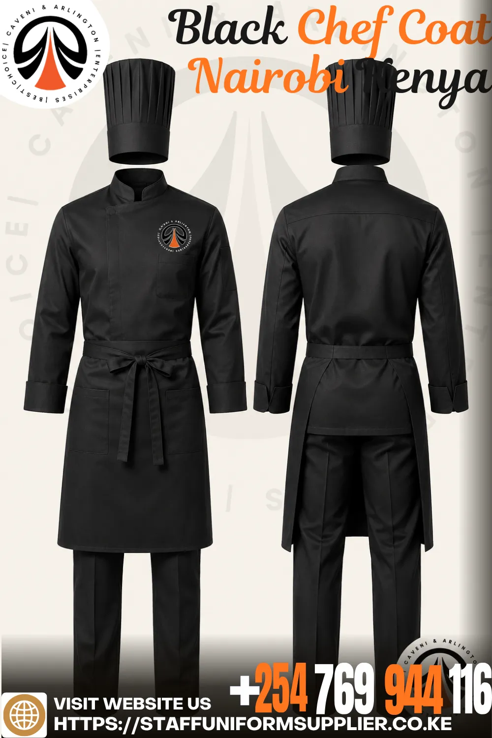 Black Chef Coat Nairobi Kenya