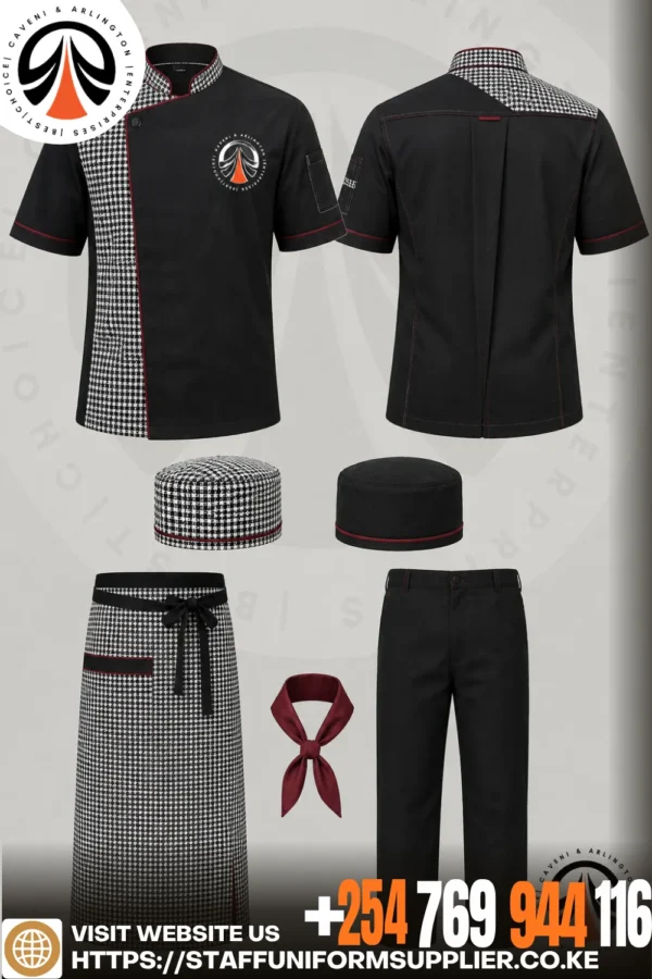 Customized Houndstooth Chef Uniform Nairobi Customized Houndstooth Chef Uniform Nairobi