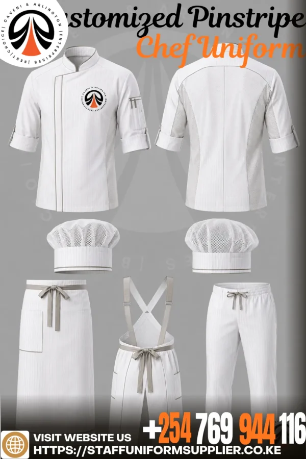 Customized Pinstripe Chef Uniform Customized Pinstripe Chef Uniform