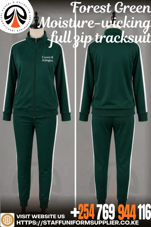 Forest Green Moisture-wicking full zip tracksuit Forest Green Moisture-wicking full zip tracksuit